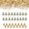100 Stück Gold Punk Nieten Set Metall Punk Spikes Spitznieten DIY Handwerk Nieten zum Dekorieren von Lederband Taschen Schuhen Mäntel Armbänder Handschuhe Kleidung Choker 7 x 10mm