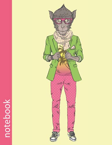 notebook: A unique and fun lined notebook with a hip modern monkey cover.
