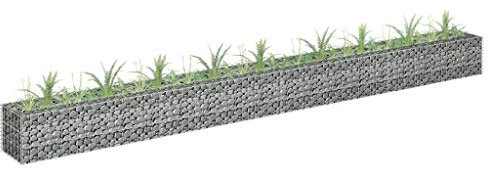 Gecheer Gabion Raised Bed Gabion Planter Galvanised Steel Basket Planter Stone Basket Raised Bed Raised Vegetable Bed 360x30x30 cm