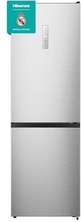 Hisense RB390N4CCD Réfrigérateur Combi No Frost, Capacité nette 304 L, 186 cm Haut, ECO mode, Bouteille, Silencieux 36 dBA
