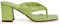 ESSEX GLAM Womens Toe Post Low Heel Mules Ladies Square Toe Casual Summer Slip On Sandals Size 3-8 Green