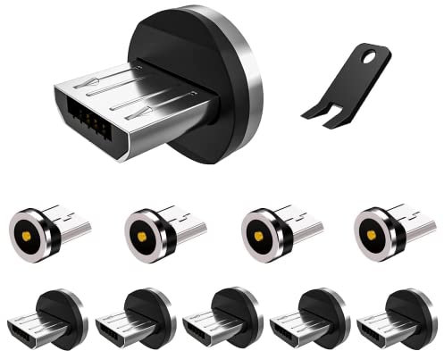 Boffdock Lot de 10 embouts magnétiques à 1 broche pour appareils Android Micro USB avec 1 point de contact