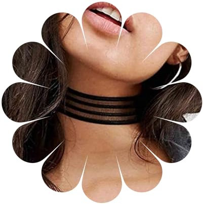 Allereya Bohème Spitze Choker Halskette Kurz Schwarz Organza Halskette Gothic Breite Schwarze Halskette Punk Tattoo Choker Kette Halskette Schmuck Für Frauen Und Mädchen Geschenke