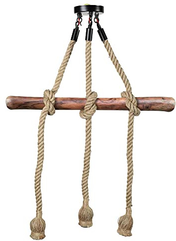 ZYNCUE 1/2/5 pezzi fai da te corda di canapa retrò industriale lampadario, 1 m 3 teste lampadario a sospensione, stile retrò E27/lampade a sospensione soggiorno (lampadina non inclusa)