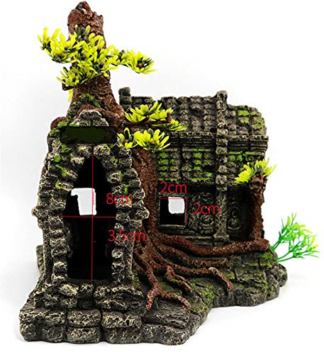 UTHTY Accessoires de décoration d'aquarium Maison en Bois Reptile Hangar à crevettes Aménagement paysager d'aquarium Ornements d'aménagement paysager Décoration de Paysage