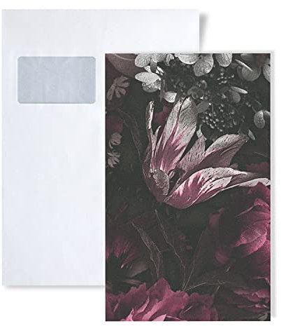 1 ÉCHANTILLON S-385094-GU Profhome Papier peint floral fleurs | ÉCHANTILLON de Papier peint au format A4