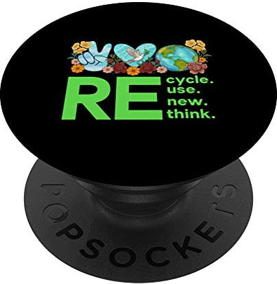 Recycle Reuse Renew Rethink Shirt für Damen, Herren, Kinder, Mädchen PopSockets mit austauschbarem PopGrip