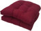 GRYYP 2er-Pack getuftete Sitzkissen für drinnen und draußen, 18,9 x 18,9 U-Form Ersatzkissen für Korbstuhl Sitz Terrassenmöbel Esszimmerstuhl Pad(Color:Weinrot)