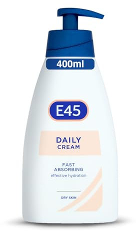 E45 Daily Cream 400ml - Creme für sehr trockene Haut - Beruhigt Trockenheit, Glättet raue Haut. Nicht fettende Feuchtigkeitscreme - Gesichts und Handcreme - Schnelle Absorption Dermatologisch getestet