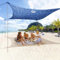 UMARDOO Familien-Strandzelt, Sonnenschutz, tragbar, groß, kompakt, Strand-Sonnenschutz, einfacher Aufbau mit verstaubarer Tasche für Outdoor-Reisen (blau, bedruckt, 3 x 3 m, 4 Stangen)