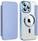 Bakicey Hülle für iPhone 15 Pro Max Klapphülle Kompatibel mit mag-Safe Kartenfach PU Leder Anti-Kratzer Handyhülle mit RFID-Sperre Schutzhülle Transparent Flip Case Cover für iPhone 15 Pro Max, Blaue