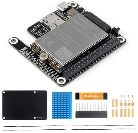 Waveshare PCIe To 5G/4G/3G HAT For Raspberry Pi 5, High-Speed, Compatible With 3042/3052 Package SIMCom/Quectel 5G Module, Compatible With Pi/OpenWRT/Windows/Linux Systems, with RM520N-GL 5G Module