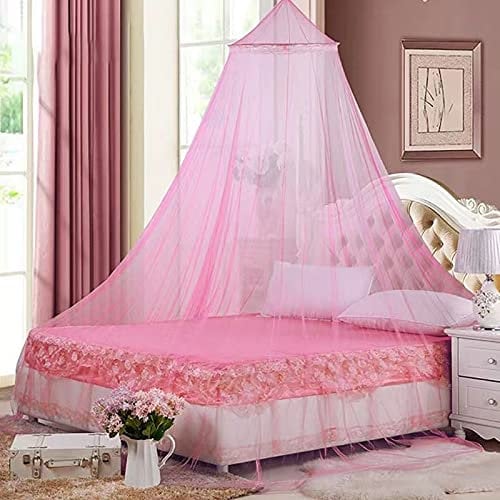 Eimilaly Betthimmel Moskitonetz, Betthimmel für Mädchen Zimmer Dekoration - Insektenschutz hängende Baldachin für Erwachsene, Babys, Camping im Freien, Pink