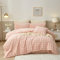 Luofanfei Winter Plüsch Bettwäsche 200x200 Rosa Flauschig Kuschelig Fleece Warme Winterbettwäsche Bettwäsche Set Nicki Microfaser Warm Bettbezug und Kissenbezüge 80x80 mit Reißverschluss Bügelfrei
