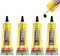 JCGJC T7000 Super Glue, 4Pcs ×15ml Black Strong Glue, High-Performance Waterproof Adhesive for Fabric Phone Tyre Electronics Jewelry Crafts