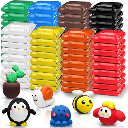 WinnerWhy 72 Pcs Air Dry Clay Bulk 38oz Air Dry Modeling Clay Soft DIY Ultra Light Modeling Clays Magic Foam Crafts for Sculpting Kids Gifts Party School Supplies for Crafts Artisti(Bright Color)