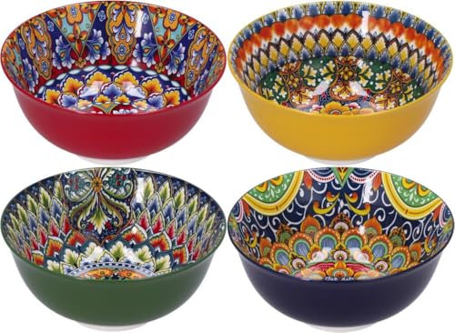 AD TREND 1 Pezzo Ciotola Insalatiera in Ceramica Hilar 20 x 9 cm 4 Decori