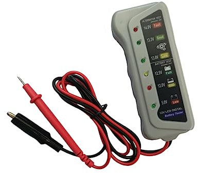 TOPPERFUN Digitaler 12v Batterietester Lade System Analysator Mit Batterieanzeige Verpolungs Und Überspannungsschutz Fahrzeugbatterie Prüfgerät Für Auto Boot Motorrad