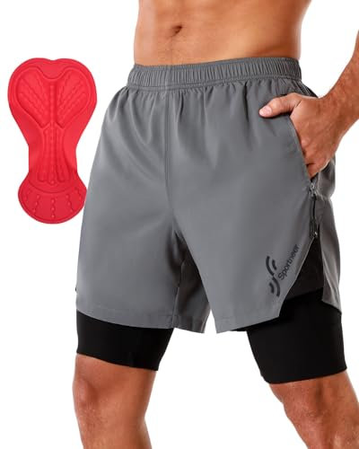 Sportneer Fahrradhose Herren MTB Hose Radlerhose Herren Radhose Mountainbike Hose mit 3D Sitzpolster Radhose Fahrradhose, M-3XL