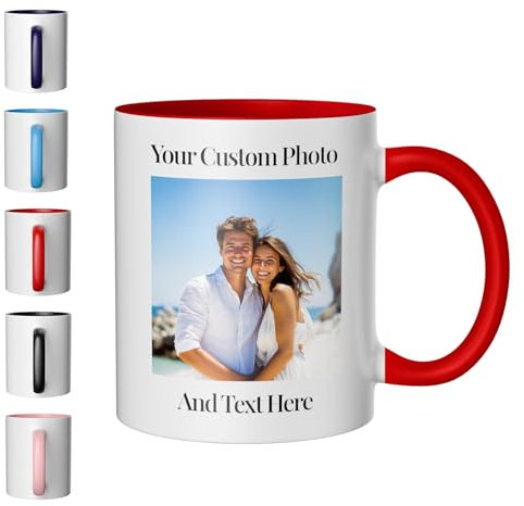 Customaster Personalised Mug with Photo/Text,Custom Coffee Mug with Logo or Design,Your Choice of 11oz or 15oz,Personalised Gift for Birthdays, Anniversaries, Mother’s Day & Father’s Day