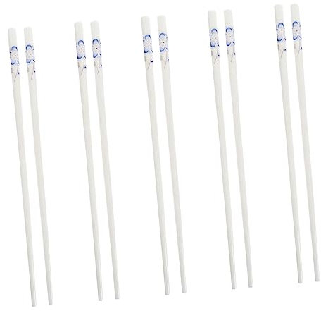 Gatuida 5Pares Cerámica Reutilizables Chinos para Sushi y Comidas Higiénicos y Ecológicos de Porcelana de Alta