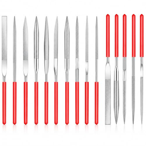 15 PCS Mini Limes Diamantées, Limes à Aiguilles de 100 mm, Accessoires de Modélisme, Idéal pour Limer le Bois, le Métal, les Bijoux et le Plastique, Set de Limes pour Détails Précis