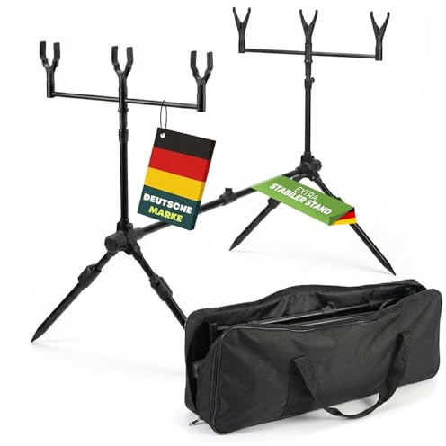 Stayins Rod Pod Supporto per canne da pesca, treppiede supporto da pesca con borsa, accessori da pesca, pesca alla carpa