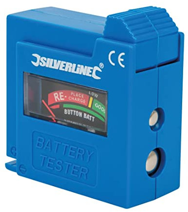 Silverline Compact Battery Tester AAA / AA / C / D / 9V / LR1 / A23 / button cells (918147)