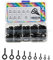 ECKJ 191pcs Screw Eyes Zinc Plated Metal Eye Hook Screw Self Tapping Screws Includes 9 Sizes Color Black