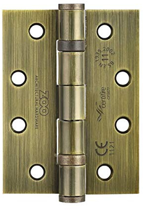 ZHS43 Ball Bearing Steel Butt Door Hinge 102 x 76 x 3mm - [Sold as a Pair] + Screws (Florentine Bronze)