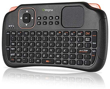 Ovegna S1: Mini Tastiera Wireless 2.4Ghz (AZERTY) Wireless con Touchpad, per Smart TV, PC, Mini PC, Raspberry PI 2/3, Console, Laptop, PC e Android Box