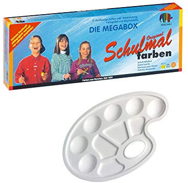 LACUFA Nerchau Schulmalfarbe 13er Set (Schulmalfarben + Mischpalette)
