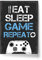 RED OCEAN Gaming Framed Prints Gaming Sign For Boys Bedroom Man Cave Games Room Sign (A4 Print Only - Eat Sleep Game Repeat Dark Grey PS)