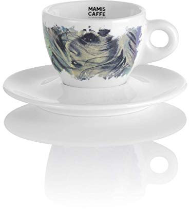 Mamis caffè Alessia Cappuccino Tazza in Porcellana Bianco con Motivo 180 ml