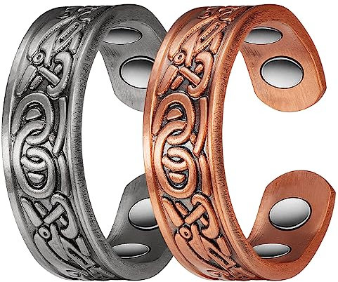 Magnetringe für Damen, 99,9 % reines Kupfer, 4 Stück, Magnettherapie bei Arthritis