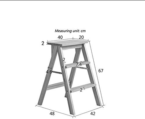 GJSN Escabeau, Maison Élégant Simplicité Escalier Tabouret Pliant Portable Chaise En Noyer Cuisine Multifonction Ménage Fournitures de Salon Échelle Contraction Tabouret Haut Escabeau,Vert