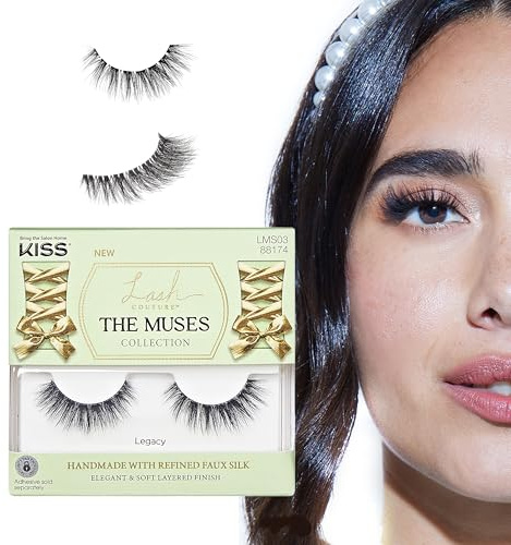 KISS The Muses, False Eyelashes, 'Legacy', 12mm, Includes 1 Pair, Easy to Apply, Reusable Lash Clusters