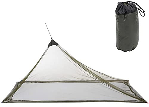 Alacritua Moustiquaire pour tente de camping simple en montagne, pêche en montagne, filet triangulaire avec sac de transport, compact et léger, s'sacs de couchage, lit, tente