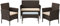 SONGMICS Garden Furniture Sets, Polyrattan Outdoor Patio Furniture, Conservatory PE Wicker Furniture, for Patio Balcony Backyard, Brown and Taupe GGF002K01