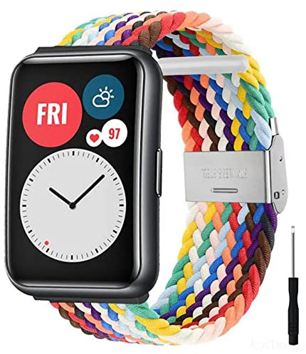 HYKEJI Compatible avec Bracelet Huawei Watch Fit Strap avec Nylon Élastique Sangles Pour Huawei Watch Fit Sport Bracelet Bande Pour Femme Et Homme Compatible avec Huawei Watch Fit Bracelet (14)