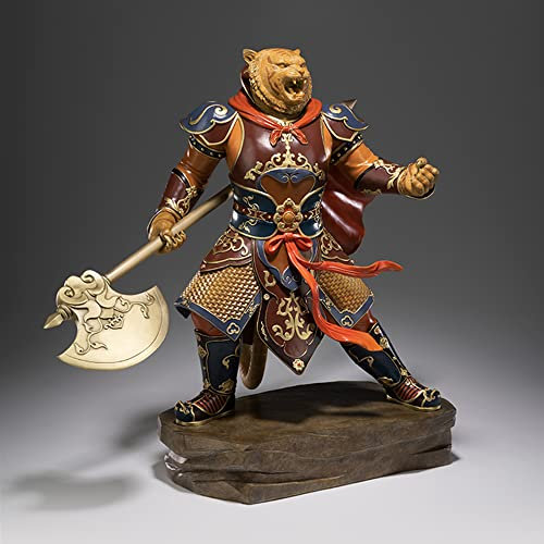 GWMWON Humanoide Tiger-Samurai-Skulptur, Bronze-Krieger-Tiger-Statue, 2022 Tierkreis-Tiger-Ornament, Feng-Shui-Messing-Tiger-Ornament, Heimbüro-Dekoration, 65 x 34 x 60 cm
