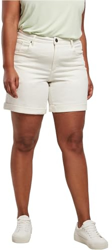 Urban Classics Damen Ladies Organic Stretch Denim 5 Pocket Shorts Jeans-Shorts, Offwhite raw, 34