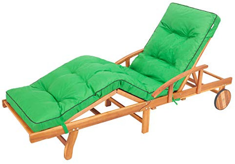Bjird Liegenauflage, Auflage für Gartenliege 200 x 55 x 8 cm, Auflagen für Deckchair, Polsterauflage für Sonnenliege, Kissen für Liegestuhl, gesteppt - Grün