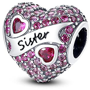 Pandach Argento Sterling Ciondola Charm Clear CZ Charms Fit Charms Bracciale Catena Serpente e Collana per Donne e Ragazze