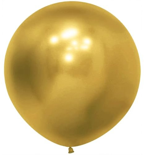 Vsosfiza 18 Zoll Großer Metallic Luftballons Golden, Jumbo Golden Chrom Helium ballons für Party Deko(Ø 45cm/15 Stück)