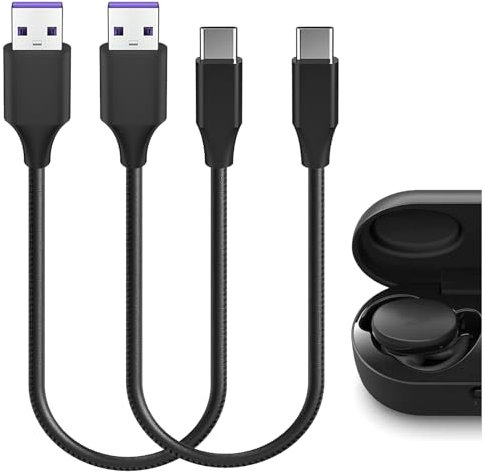 GEEKRIA Typ-C-Ohrhörer, geflochtenes Schnellladekabel, kompatibel mit Bose QuietComfort-Ohrhörern, Sport-Ohrhörer-Ladegerät, USB-zu-USB-C-Ersatz-Kurzladekabel (30 cm, 2 Stück)