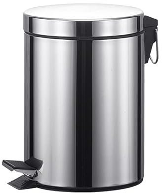 SWR Cubo de Basura con Pedal, Acero Inoxidable, Papelera Baño, Capacidad de 12L