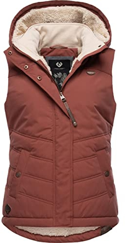 Ragwear Damen Winter-Steppweste Hesty, wasserdicht, mit abnehmbarer Kapuze