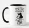 Vixar Its Fine I'm Fine Everything is fine Cat Joke Coloured Mug Cup Gift Birthday Work Office Christmas Tea Coffee 2 (Black)