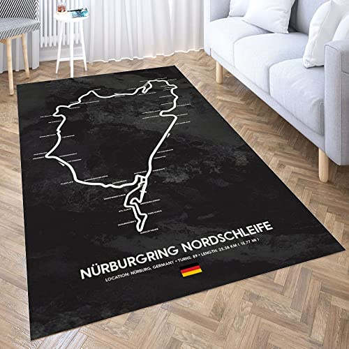 bailongma Nuerburgring Printing Anti-Rutsch-Fußmatten Home Fashion Flanell Teppich Teppiche B1590 90×150CM